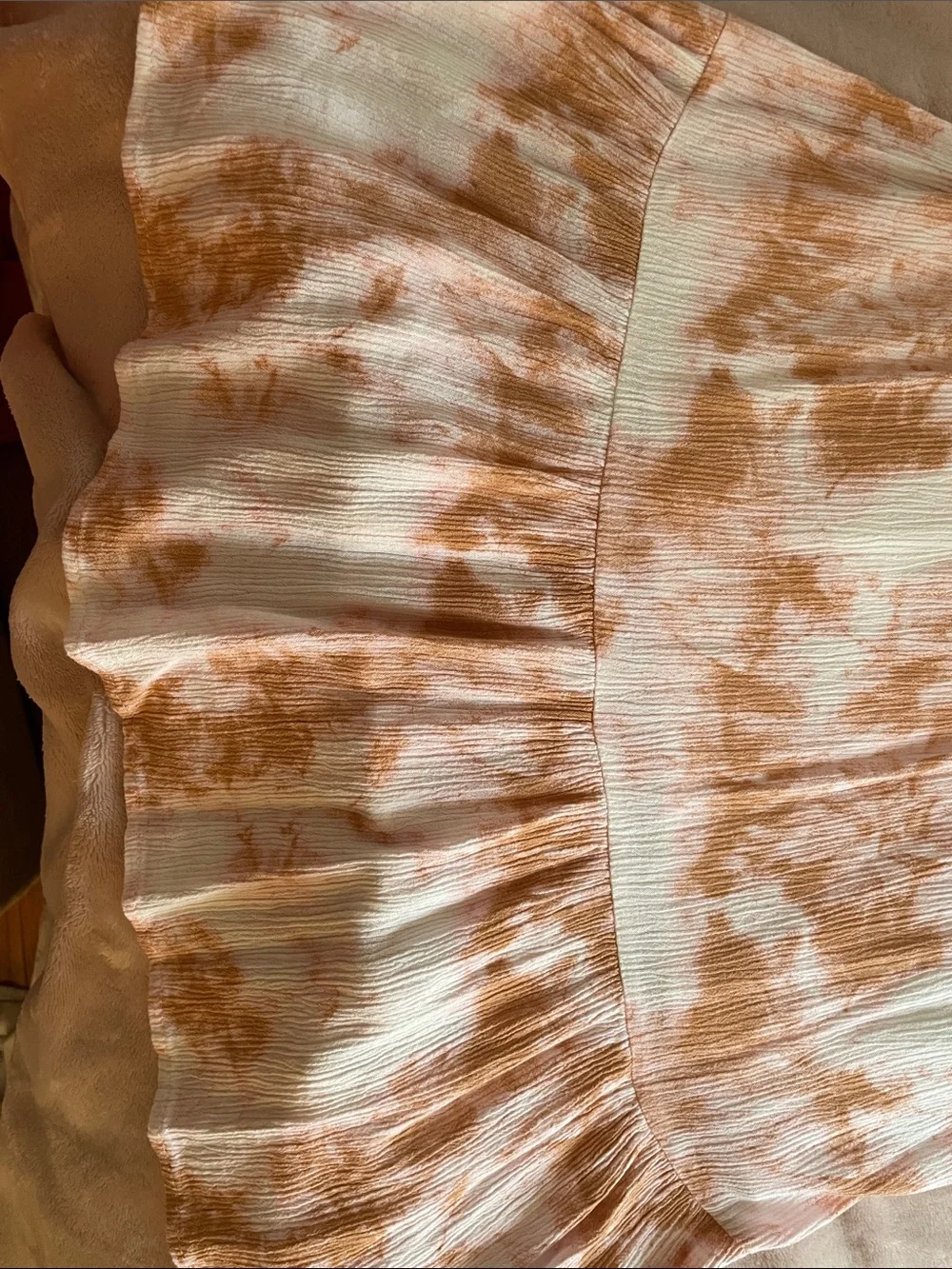 art class Cream and Rust Tie-Dye Maxi Dress with Ruffle Hem